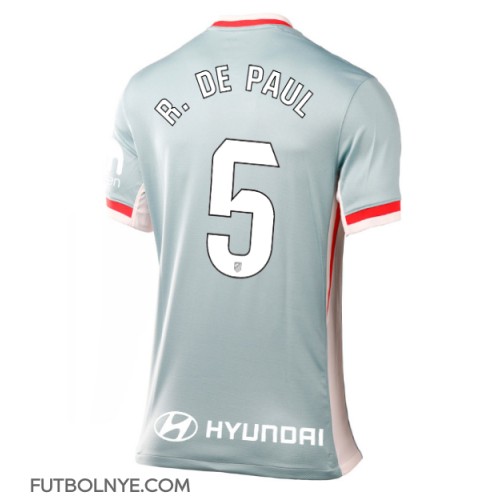 Camiseta Atletico Madrid Rodrigo De Paul #5 Visitante Equipación para mujer 2024-25 manga corta